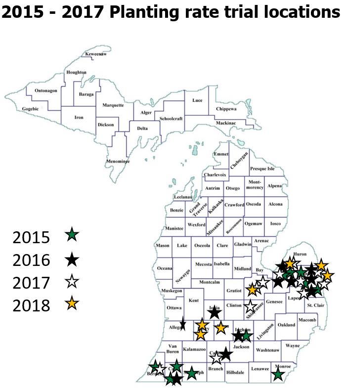 Map of planting locations